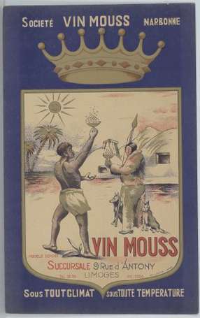 VIN MOUSS à Narbonne / Panonceau lithographié 
