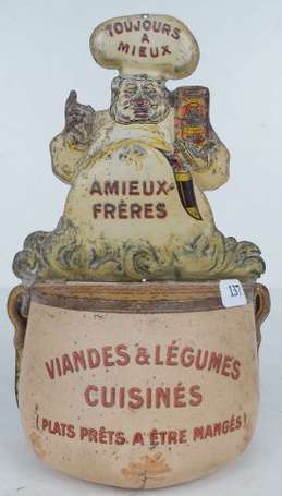 AMIEUX Frères à Nantes : Rare Boîte à Sel en tôle 