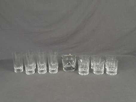 BACCARAT - Suite de six verres à whisky en cristal