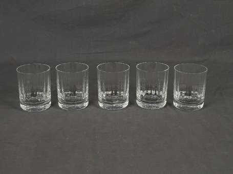 BACCARAT - Suite de cinq verres gobelets en 