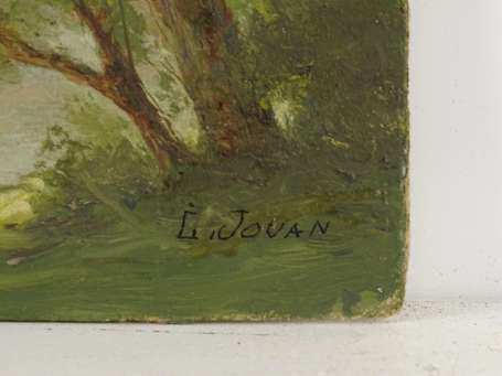 JOUAN G. Xxé Marine - Paysage. Huile sur panneau 