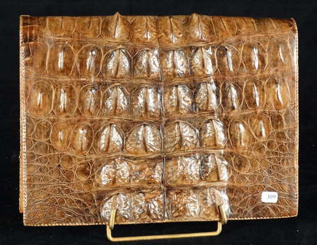 Porte document vintage (vers 1960) en crocodile 