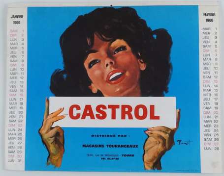 CASTROL Calendrier pour l'année 1966 illustré de 