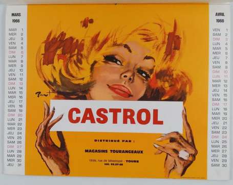 CASTROL Calendrier pour l'année 1966 illustré de 