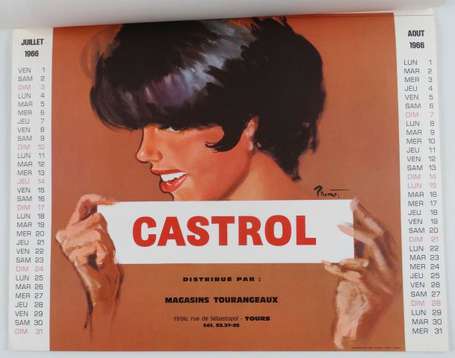 CASTROL Calendrier pour l'année 1966 illustré de 