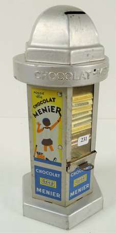 CHOCOLAT MENIER : Kiosque-Distributeur en tôle, 