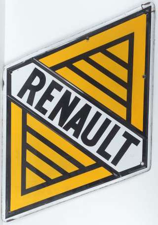 RENAULT : Plaque émaillée en forme de losange. 