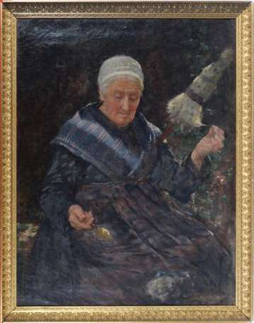 Brillaud Francois Eugène (1847-1916) la Fileuse 