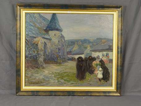 DUMOULIN Louis (1860-1924) - Avant la procession. 