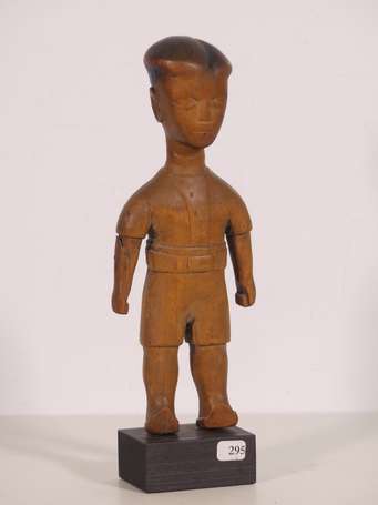 Ancienne statuette colon en bois mi-dur à très 
