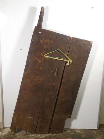 Ancienne porte de case en bois dur à patine 