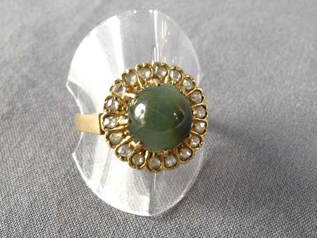 Bague en or jaune 18 k (750°/°°) montée d'un 