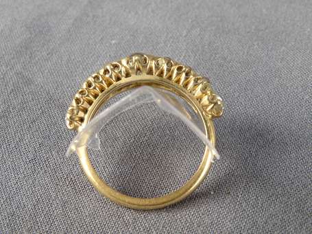 Bague en or jaune 18 k (750°/°°)montée de 