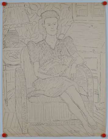 Noury Michel (1912-1986). Etude pour le portrait 