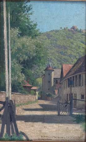 REGAMEY Frédéric (1849-1925) - Vue de village. 