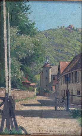 REGAMEY Frédéric (1849-1925) - Vue de village. 
