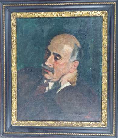 ECOLE RUSSE XXe - Portrait d'homme. Huile sur 