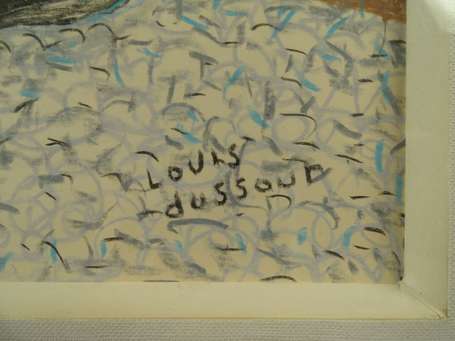 DUSSOUR Louis (1905- 1986) - Barques sur la plage,