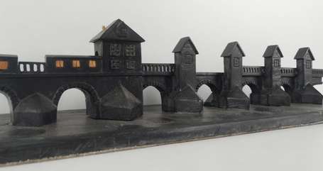 Ancien pont de Pirmil sujet en ardoise. L. 33,5 