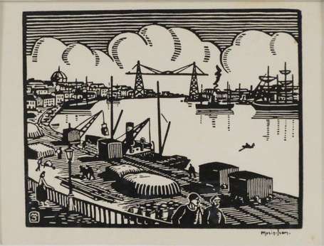 Morin Jean 1877-1940. Le port de Nantes. Bois. A 
