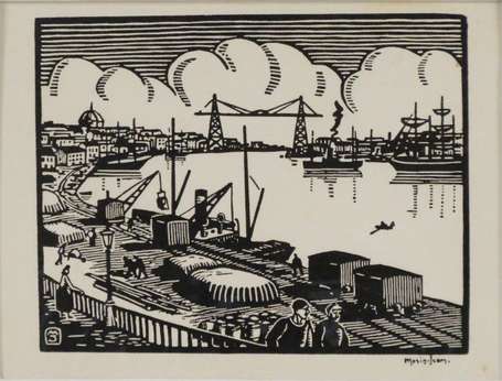 Morin Jean 1877-1940. Le port de Nantes. Bois. A 