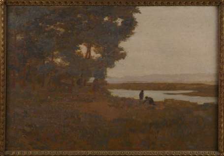 Lefebvre Paul Abel 1869 Paysans en bord de mare 