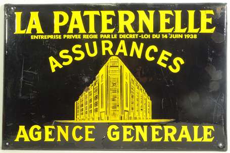 LA PATERNELLE Assurances : Plaque émaillée plate à