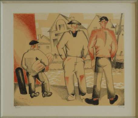 LABOUREUR Jean Emile 1877-1944 Les pêcheurs et le 