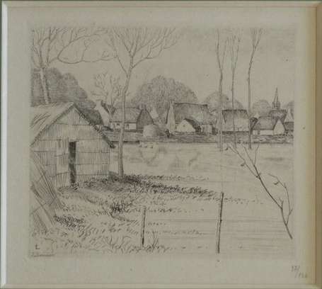 LABOUREUR Jean Emile 1877-1944 Hiver en Brière 