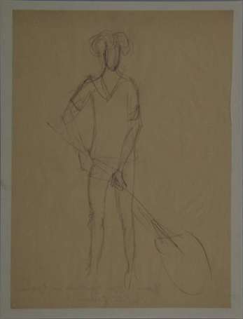 LABOUREUR Jean Emile 1877-1944 La Petite pêcheuse 