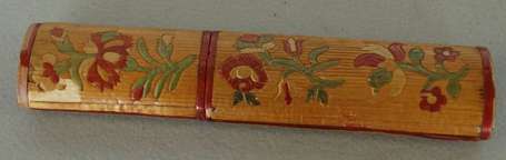 Etui à lunette en marqueterie de paille décor de 