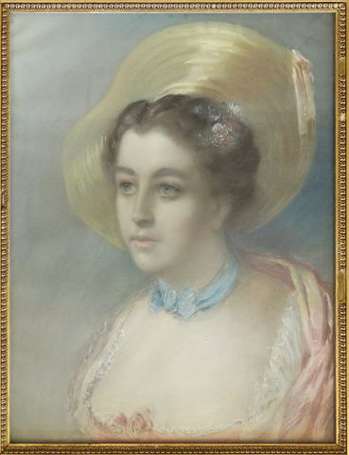 Ecole française fin XIXème Portrait de femme 