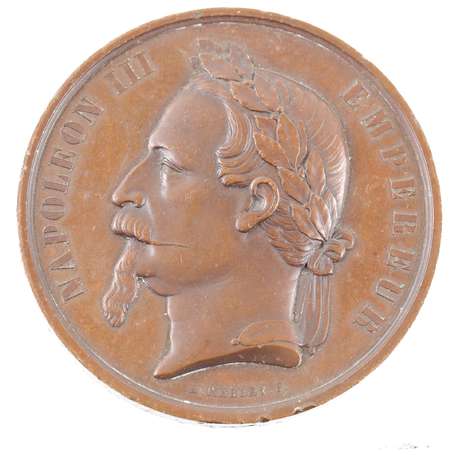 Napoléon III empereur. Médaille de cuivre. Traité 