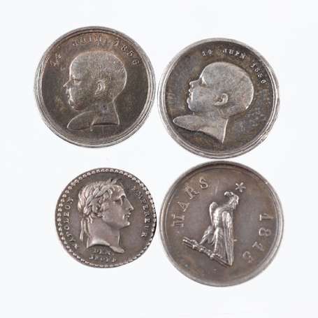 Napoléon 1er/ Napoléon III. Lot de 4 médaillettes 