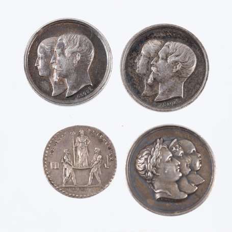 Napoléon 1er/ Napoléon III. Lot de 4 médaillettes 