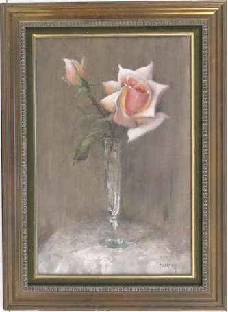 Seston Paul 1905-1985 Vase de roses Huile sur 