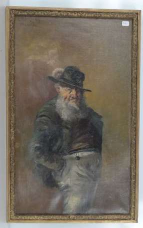 Wenz L. XIX - XXe. Portrait d'homme. Huile sur 