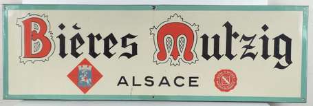 MUTZIG Bière d'Alsace : Bandeau émaillé plat à 