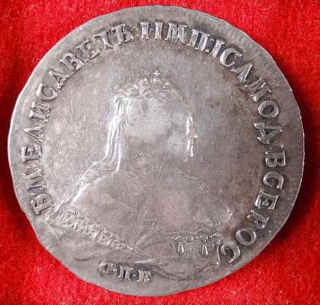 Russie. 1 Rouble Elisabeth 1ere 1745. Diamètre : 