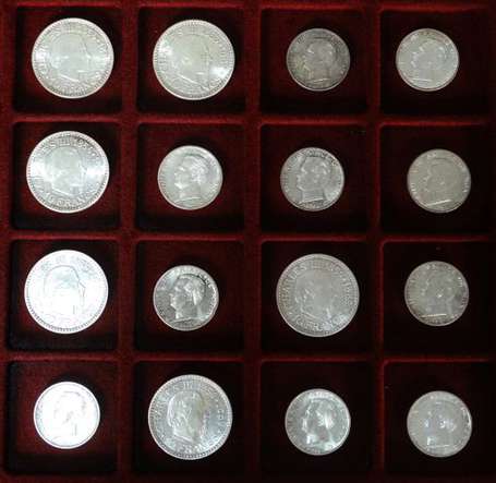 Monaco lot de pièces en argent 10 franc Charles 