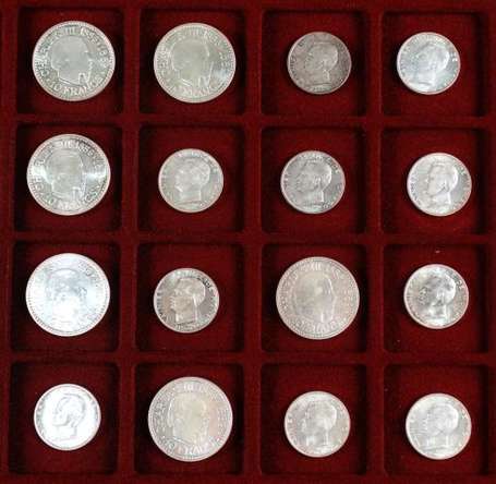 Monaco lot de pièces en argent 10 franc Charles 