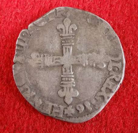 France Henri III 1/8ème d'écu en argent 1586 T 