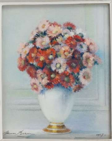 Buron Henri (1880-1969) Bouquet de fleurs dans un 