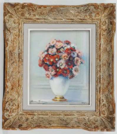 Buron Henri (1880-1969) Bouquet de fleurs dans un 