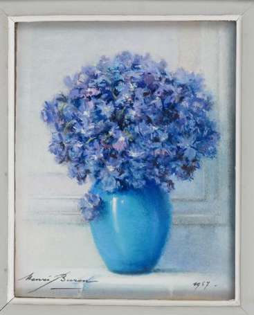 Buron Henri (1880-1969) Bouquet de fleurs bleues 