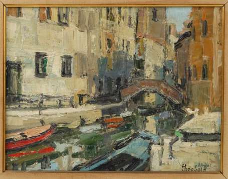 Théobald Renée (1926)  Ruelle à Venise. Huile sur 