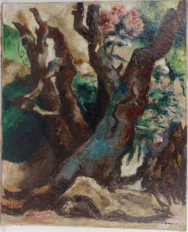 CHARLEMAGNE Paul (1892-1972) - Arbres. Huile sur 