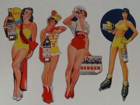 BERGER Pastis de Marseille : Pin-Up en tôle, 