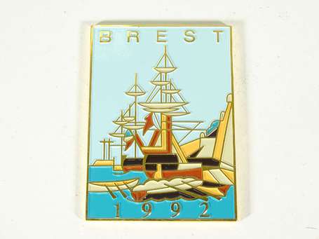 Brest Plaque en bronze émaillé Armada de Brest 