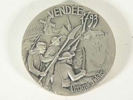 Vendée 1793 Enorme médaille en bronze argenté 